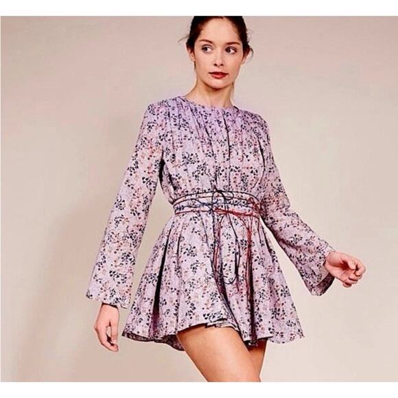 Elliette Tate Silk Ditsy Floral Mini Dress Feminine Romantic Size 6 Fairy - Picture 1 of 10